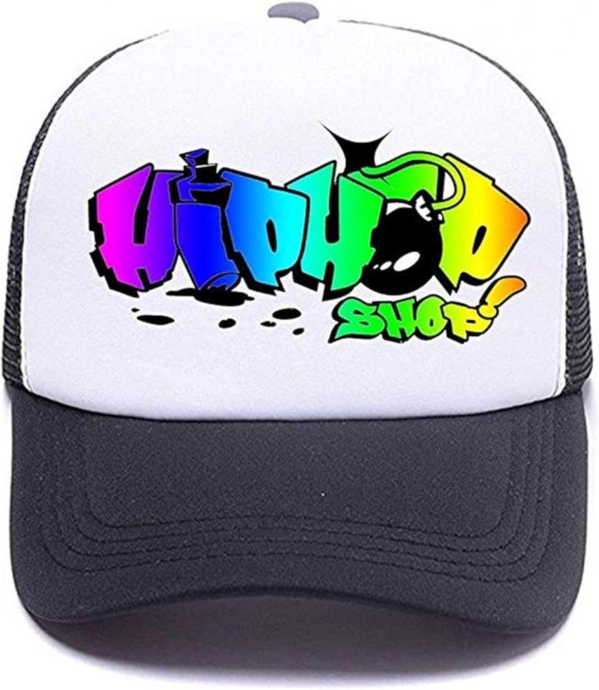 Graffiti print trucker cap