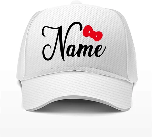 White name printed cap