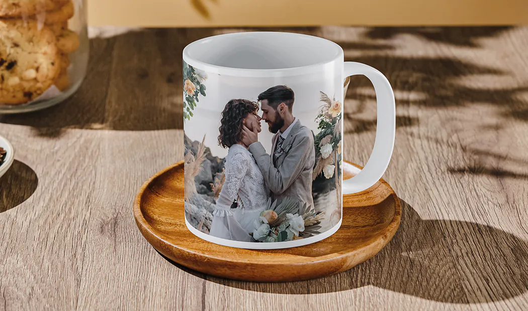 Wedding photo custom mug