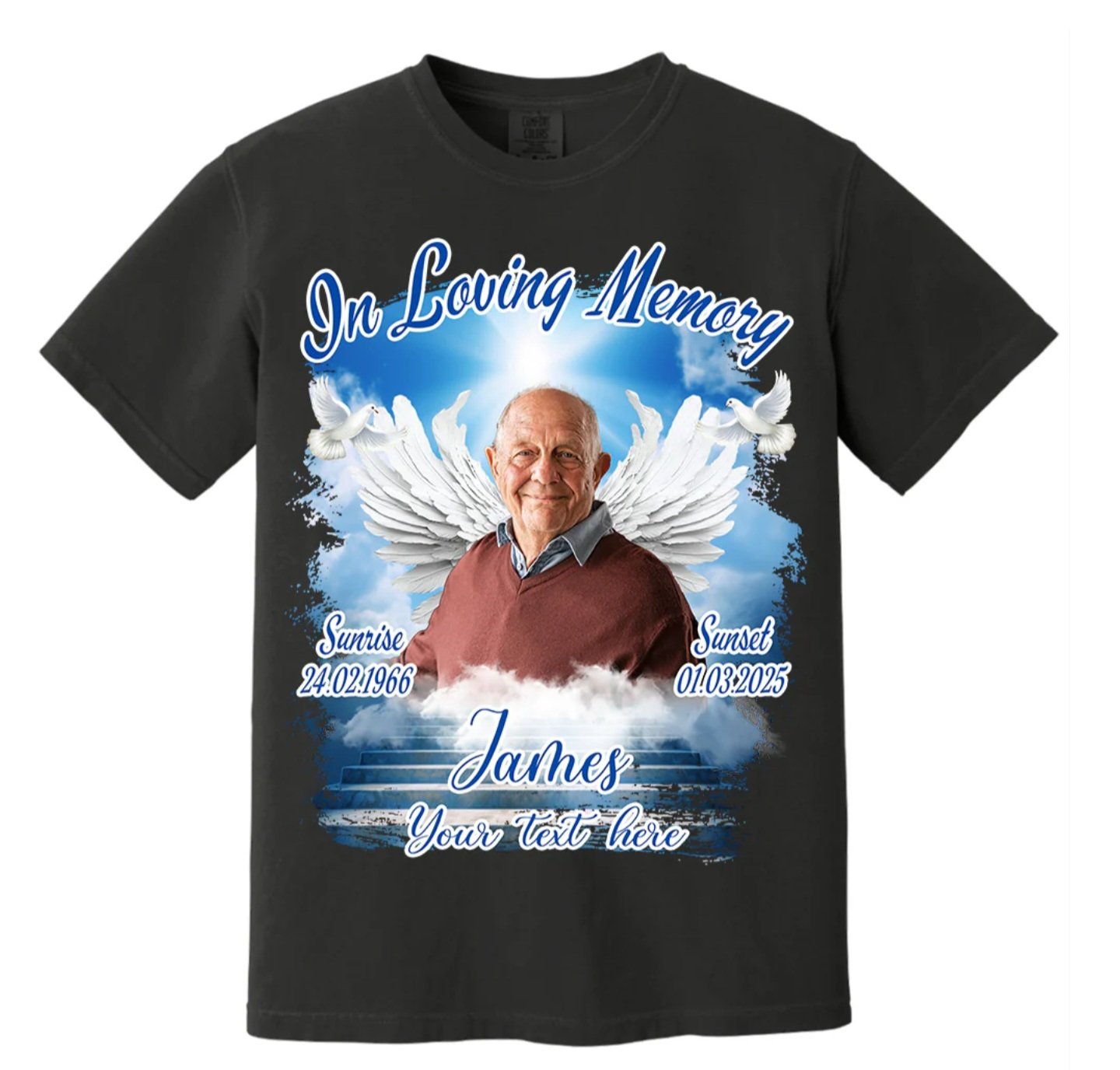 Memorial custom black T-shirt