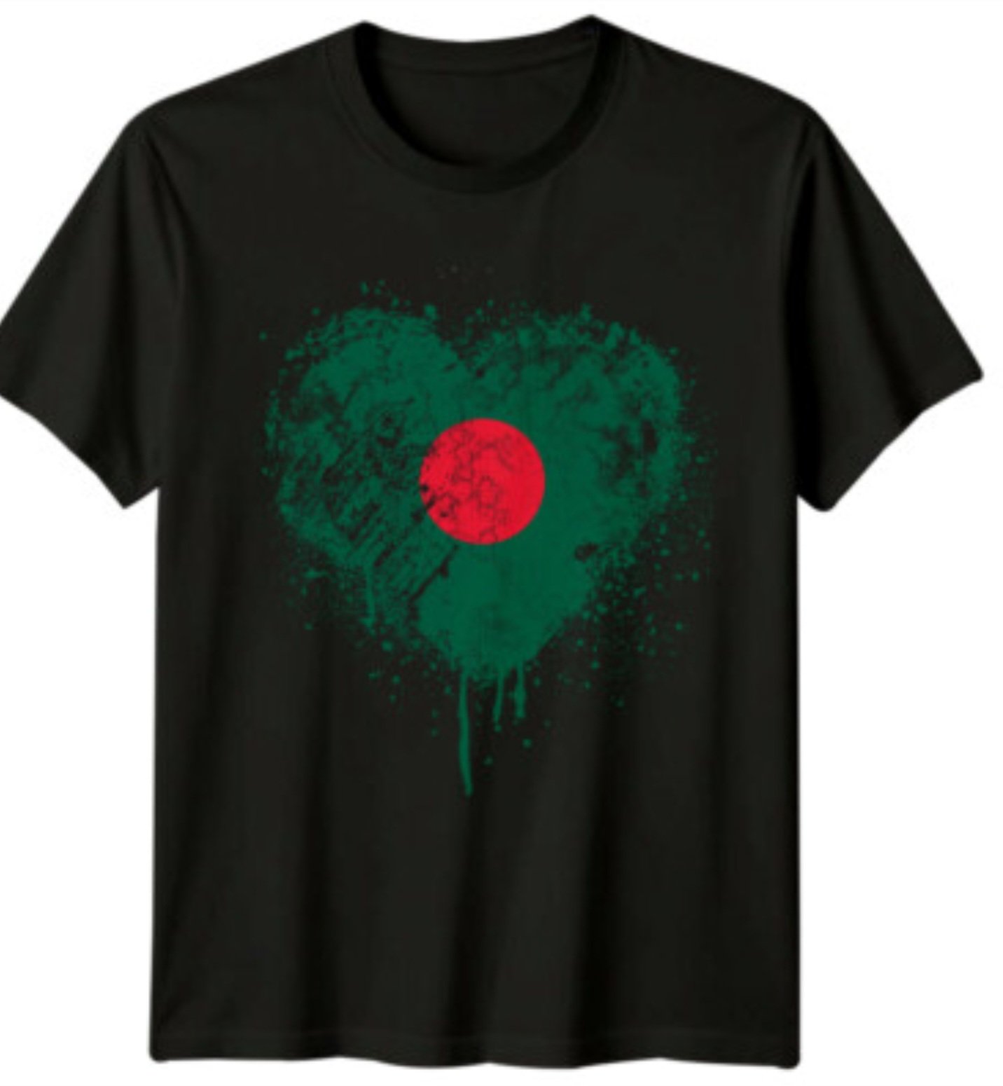 Black Bangladesh heart T-shirt