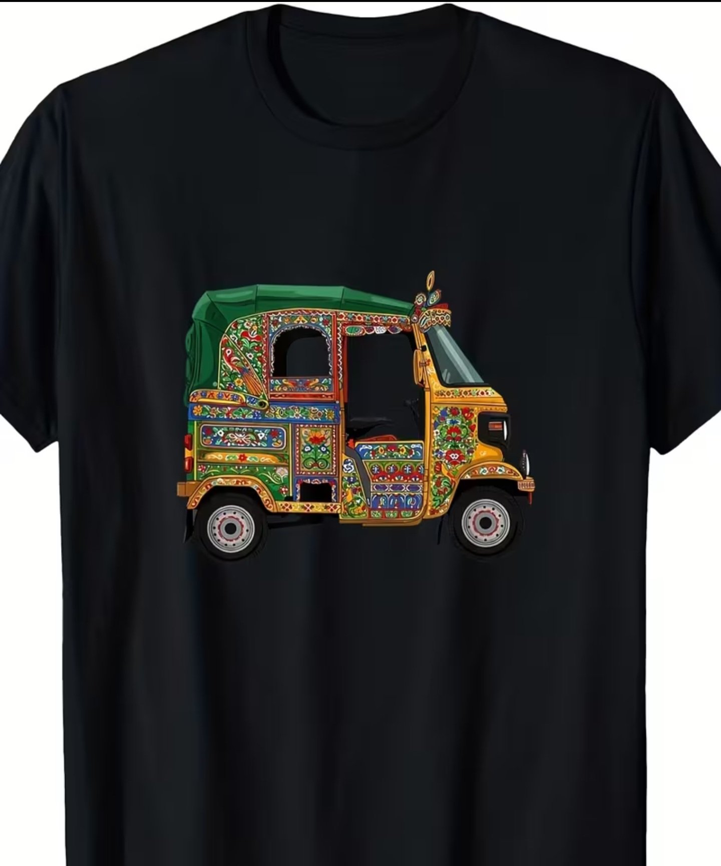 Rickshaw art black T-shirt